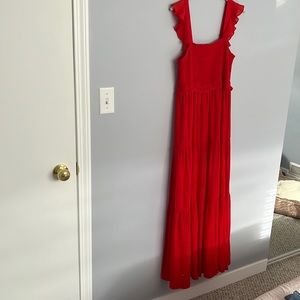 Nanette Lepore Ruffle Strap Smocked Maxi Dress